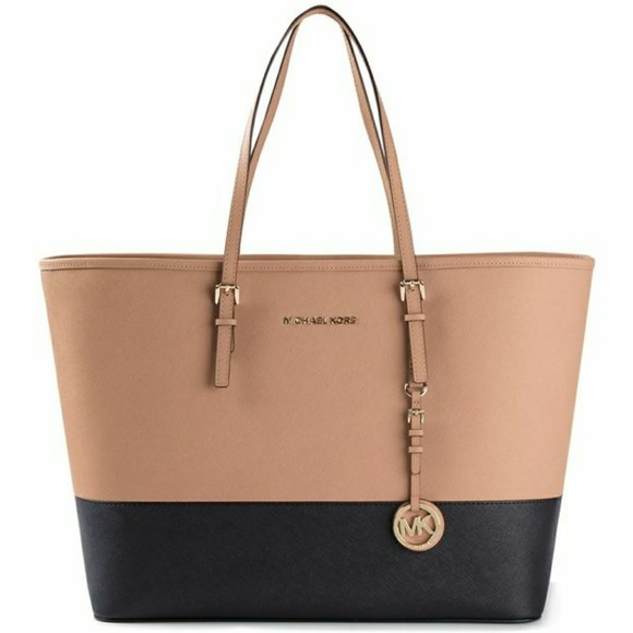 Michael Kors Handbags - Michael Kors Jet Set Medium Colorblock Saffiano Le